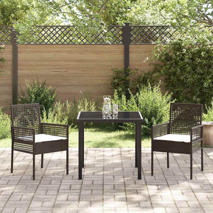 Have Spisebordssæt med pude 3 pcs Brun polyrattan