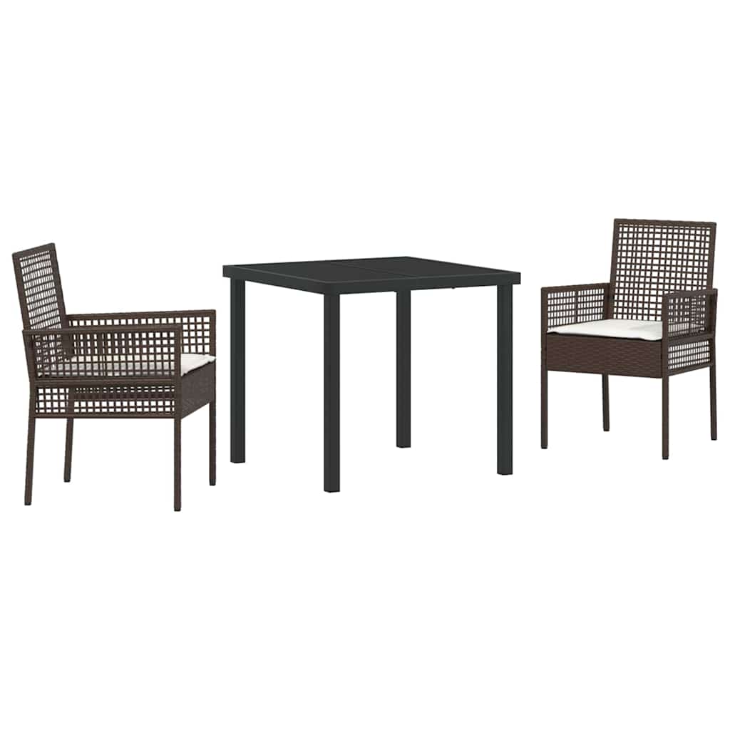 Have Spisebordssæt med pude 3 pcs Brun polyrattan