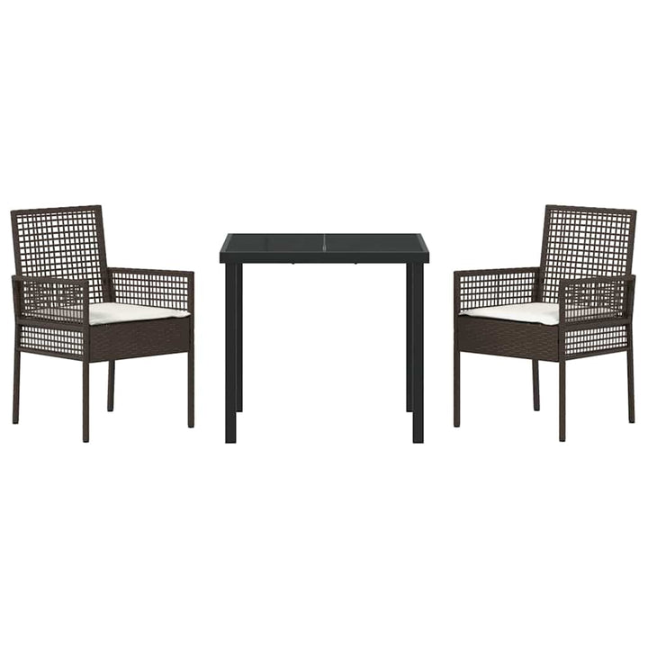 Have Spisebordssæt med pude 3 pcs Brun polyrattan