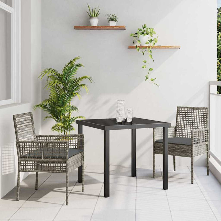 Have Spisebordssæt med pude 3 pcs Grå polyrattan