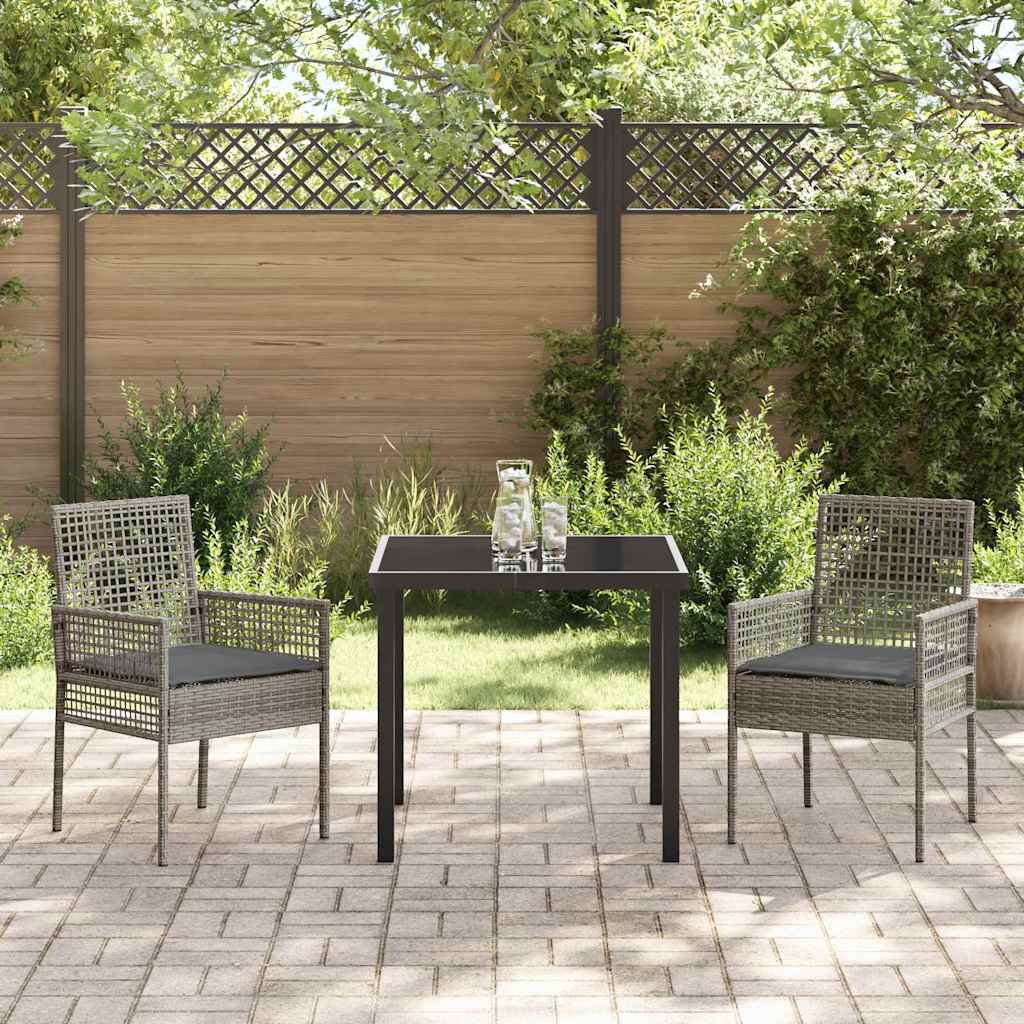 Have Spisebordssæt med pude 3 pcs Grå polyrattan