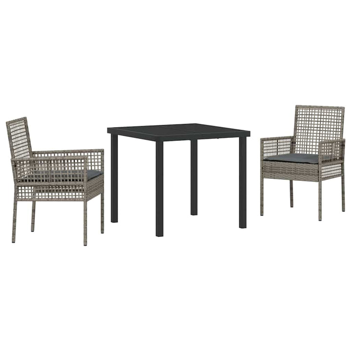 Have Spisebordssæt med pude 3 pcs Grå polyrattan