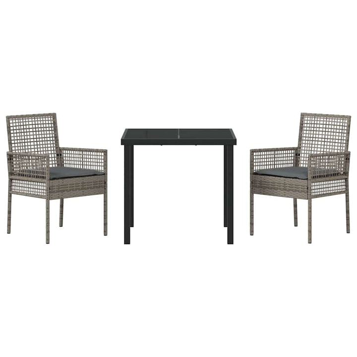 Have Spisebordssæt med pude 3 pcs Grå polyrattan