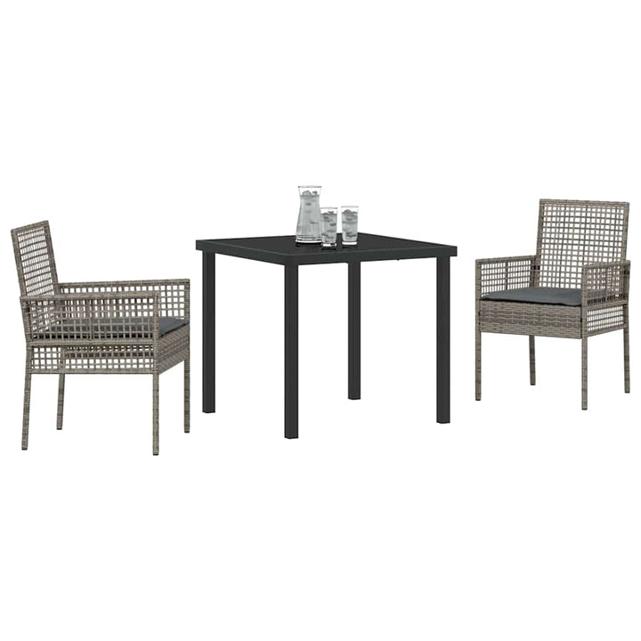 Have Spisebordssæt med pude 3 pcs Grå polyrattan