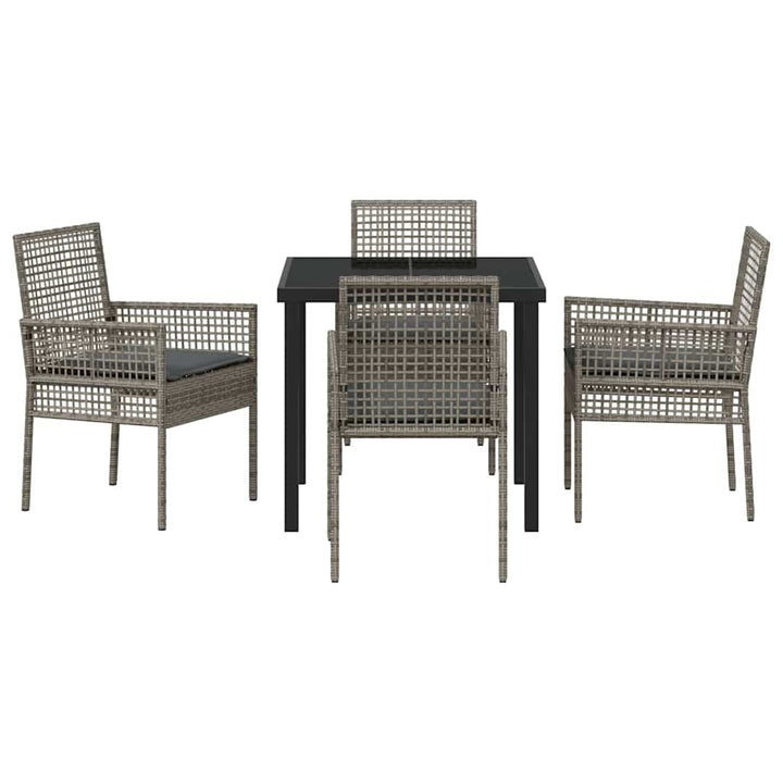 Have Spisebordssæt med pude 5 pcs Grå polyrattan