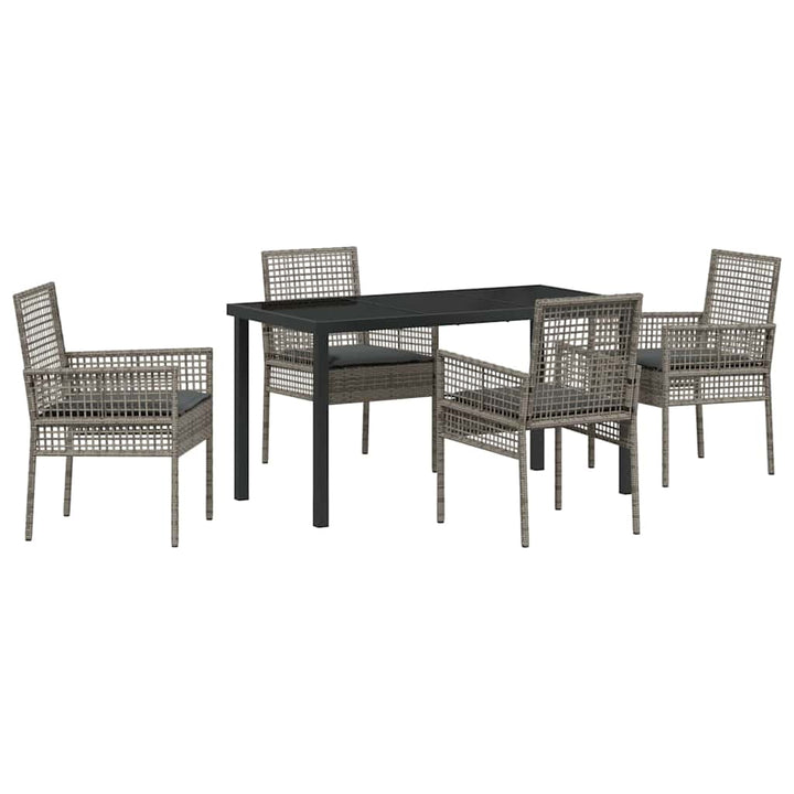 Have Spisebordssæt med pude 5 pcs Grå polyrattan