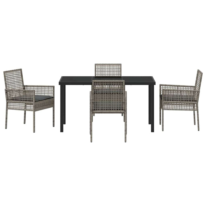 Have Spisebordssæt med pude 5 pcs Grå polyrattan