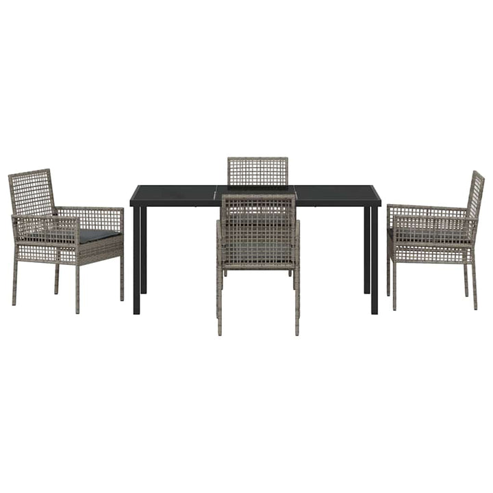 Have Spisebordssæt med pude 5 pcs Grå polyrattan