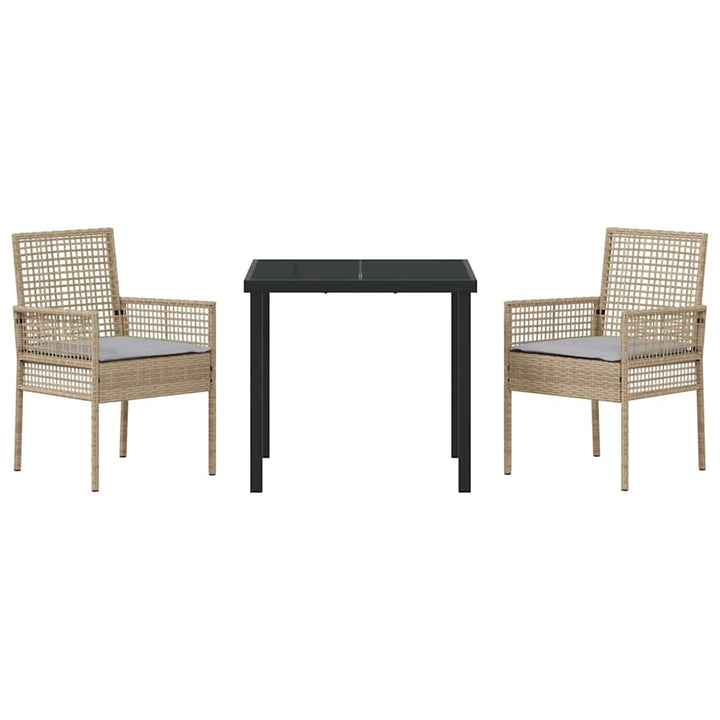 Have Spisebordssæt med pude 3 pcs Beige polyrattan