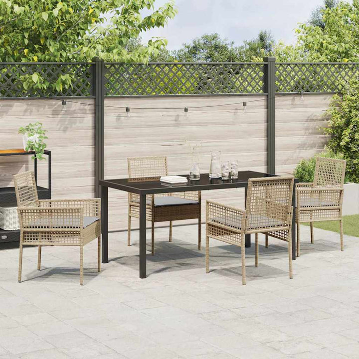 Have Spisebordssæt med pude 5 pcs Beige polyrattan