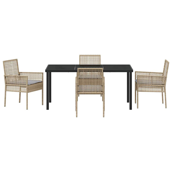 Have Spisebordssæt med pude 5 pcs Beige polyrattan