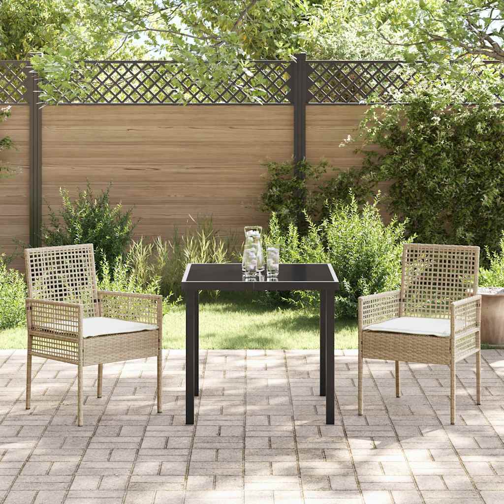 Have Spisebordssæt med pude 3 pcs Beige polyrattan