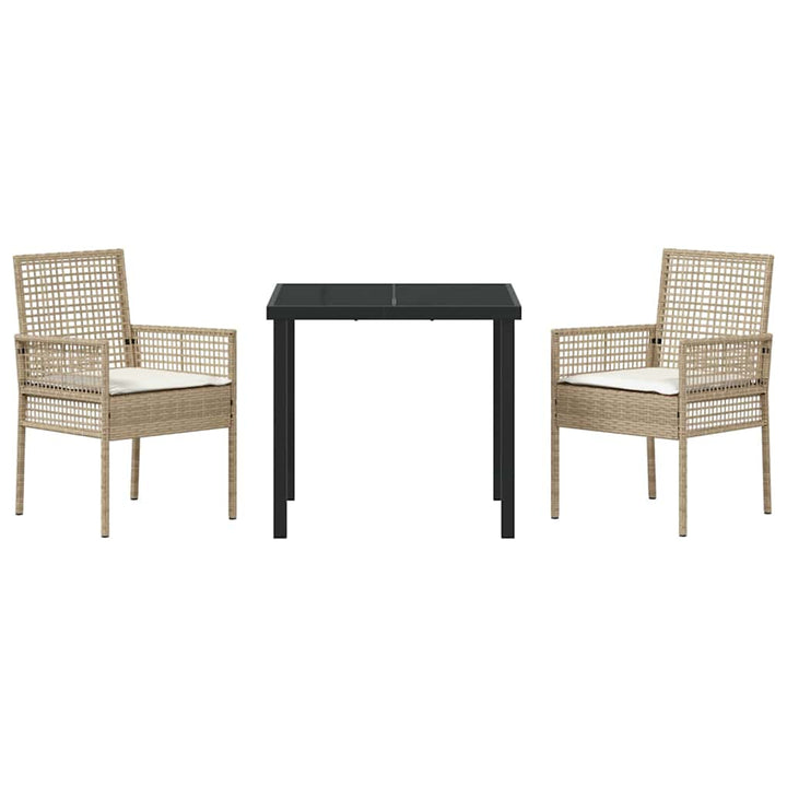 Have Spisebordssæt med pude 3 pcs Beige polyrattan
