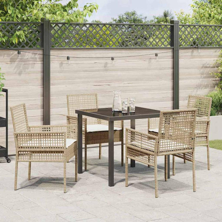Have Spisebordssæt med pude 5 pcs Beige polyrattan