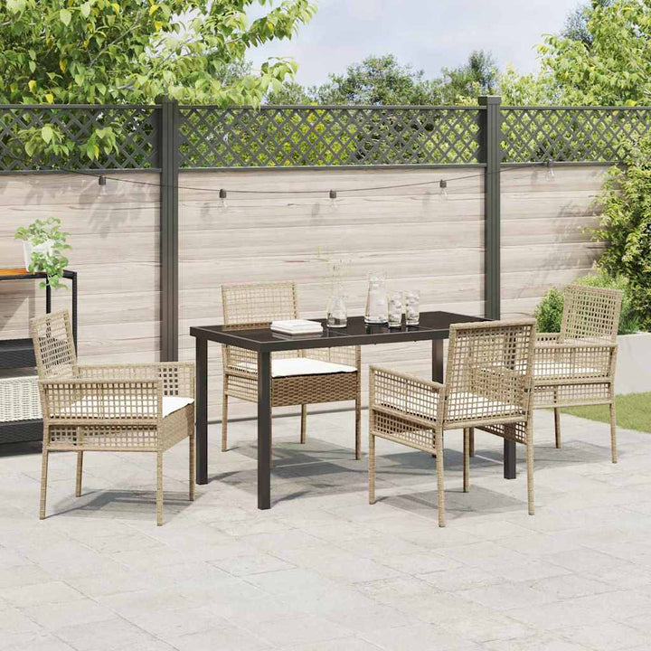 Have Spisebordssæt med pude 5 pcs Beige polyrattan