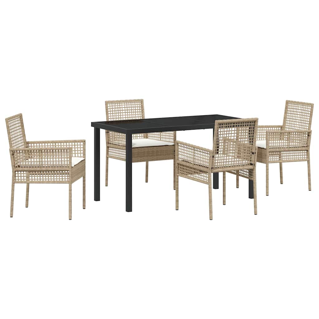 Have Spisebordssæt med pude 5 pcs Beige polyrattan