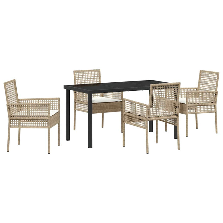 Have Spisebordssæt med pude 5 pcs Beige polyrattan