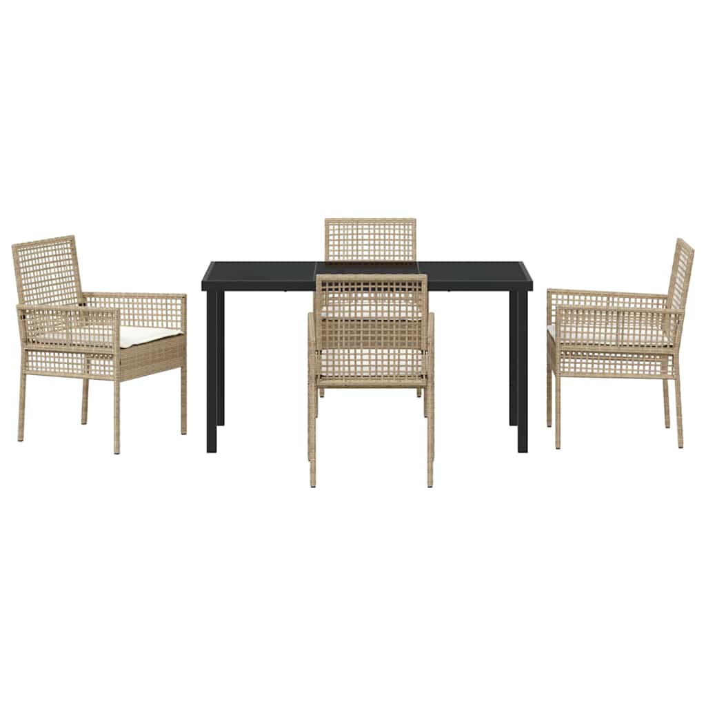 Have Spisebordssæt med pude 5 pcs Beige polyrattan