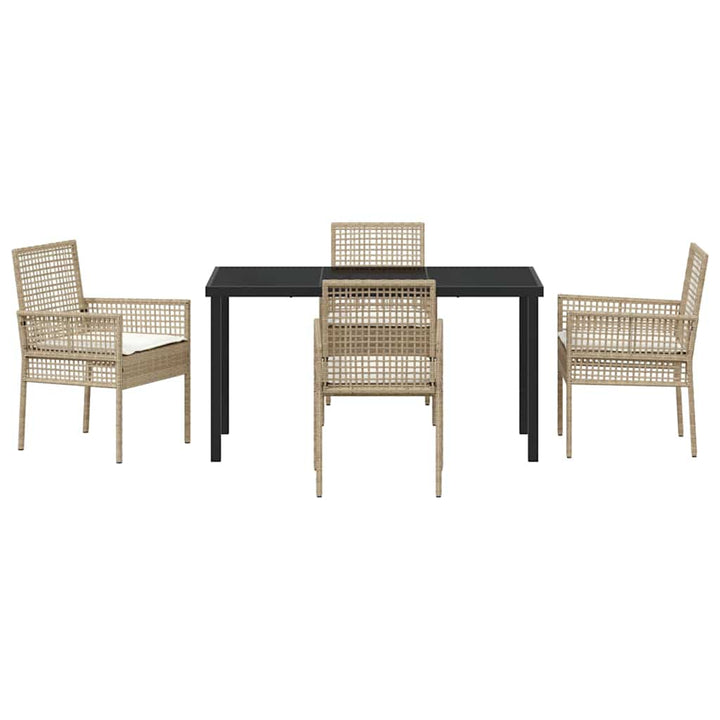 Have Spisebordssæt med pude 5 pcs Beige polyrattan
