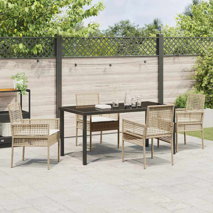 Have Spisebordssæt med pude 5 pcs Beige polyrattan
