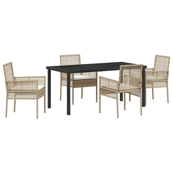 Have Spisebordssæt med pude 5 pcs Beige polyrattan