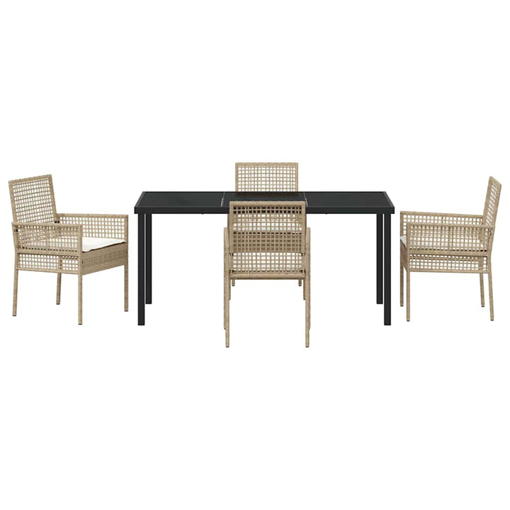 Have Spisebordssæt med pude 5 pcs Beige polyrattan