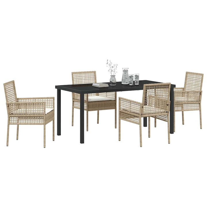 Have Spisebordssæt med pude 5 pcs Beige polyrattan