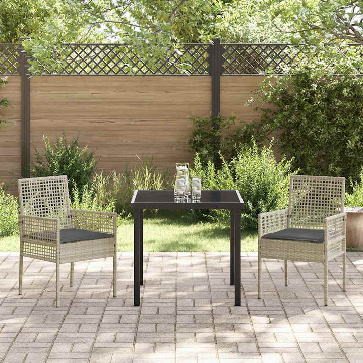 Have Spisebordssæt med pude 3 pcs Lysegrå polyrattan