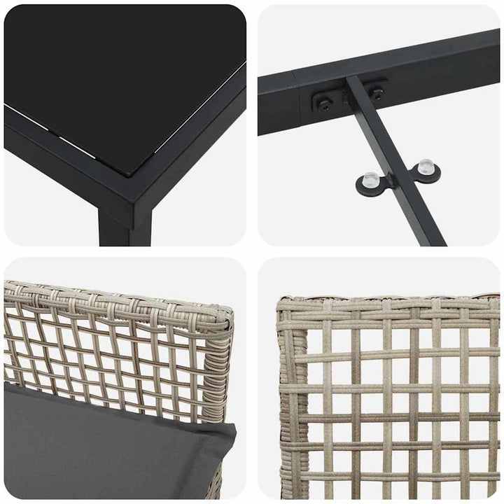 Have Spisebordssæt med pude 5 pcs Lysegrå polyrattan