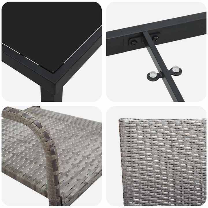 Have Spisebordssæt med pude 3 pcs Grå polyrattan