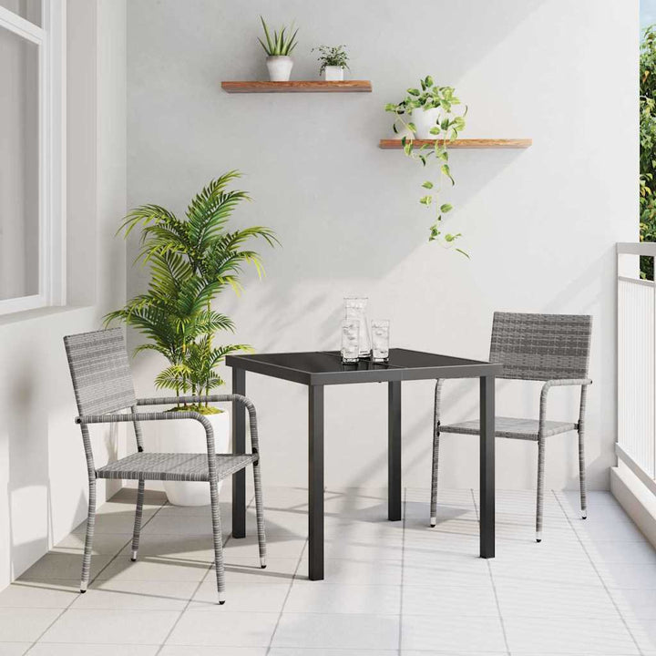 Have Spisebordssæt med pude 3 pcs Grå polyrattan