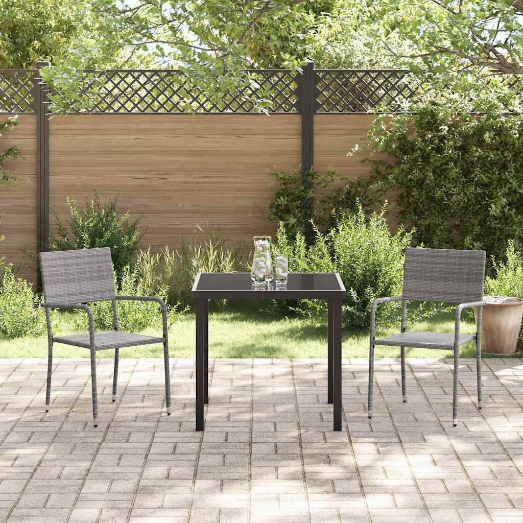 Have Spisebordssæt med pude 3 pcs Grå polyrattan
