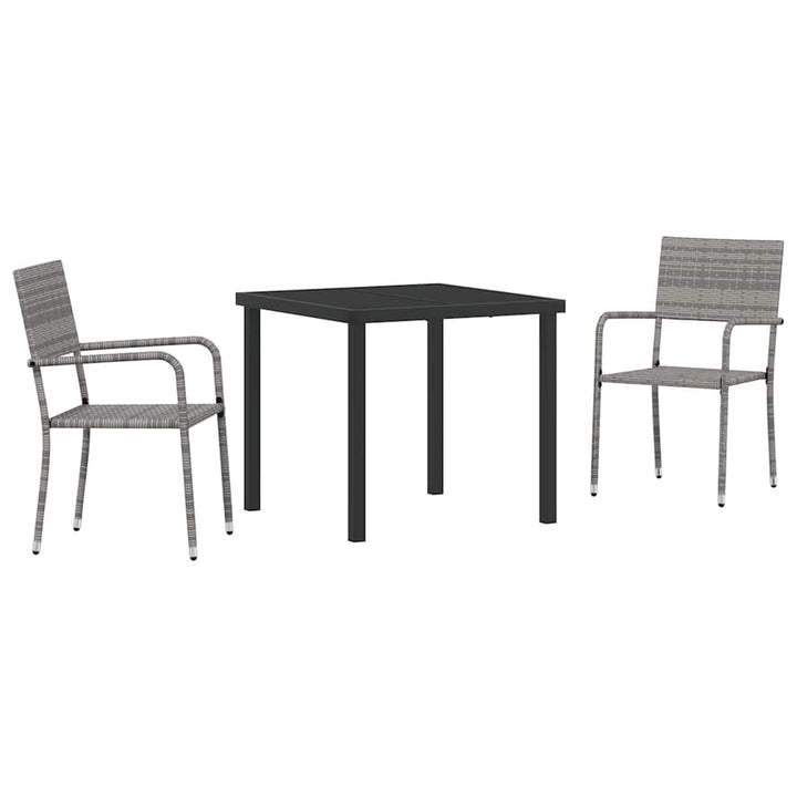 Have Spisebordssæt med pude 3 pcs Grå polyrattan