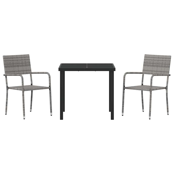 Have Spisebordssæt med pude 3 pcs Grå polyrattan