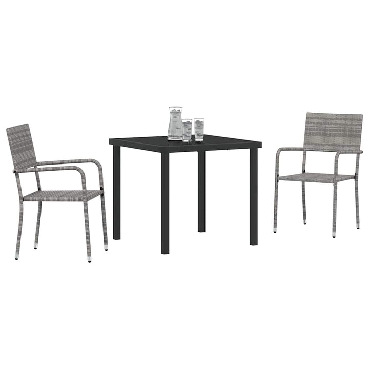 Have Spisebordssæt med pude 3 pcs Grå polyrattan