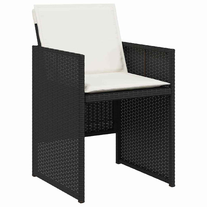 Have Spisebordssæt med pude 5 pcs Sort polyrattan