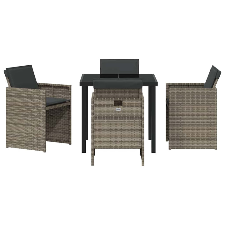 Have Spisebordssæt med pude 5 pcs Grå polyrattan