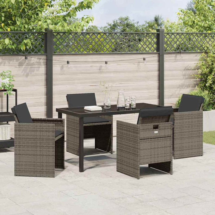 Have Spisebordssæt med pude 5 pcs Grå polyrattan