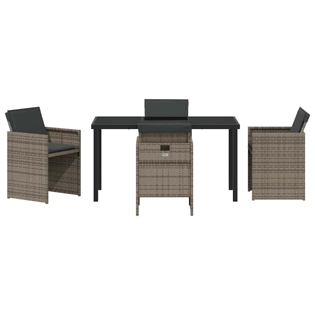 Have Spisebordssæt med pude 5 pcs Grå polyrattan