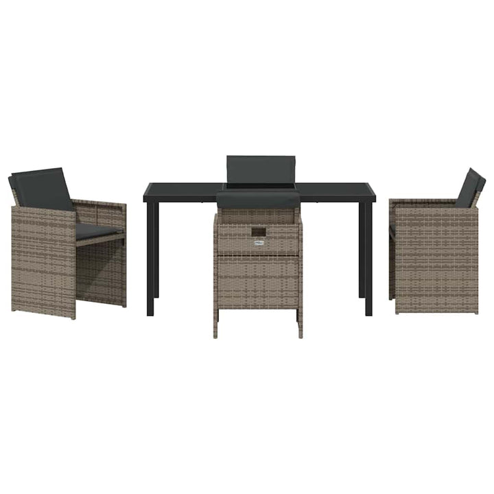 Have Spisebordssæt med pude 5 pcs Grå polyrattan