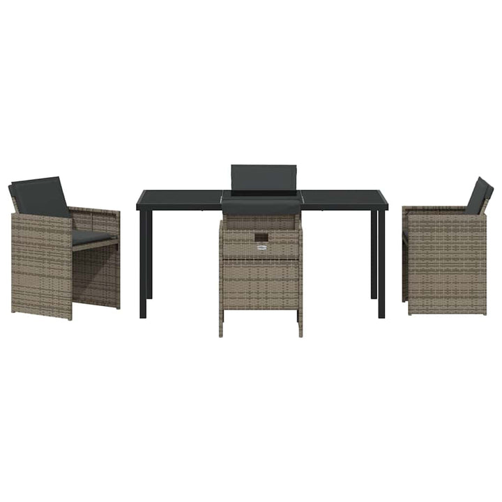 Have Spisebordssæt med pude 5 pcs Grå polyrattan