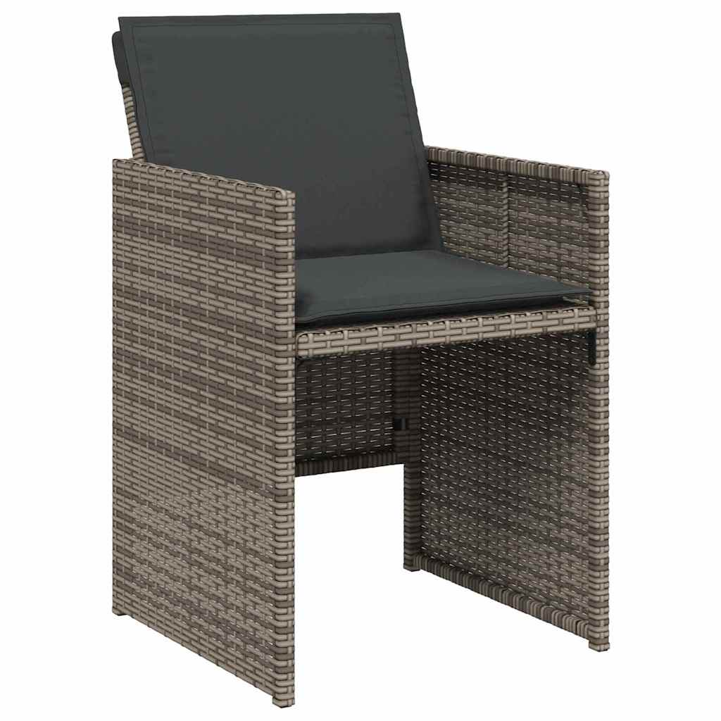 Have Spisebordssæt med pude 9 pcs Grå polyrattan