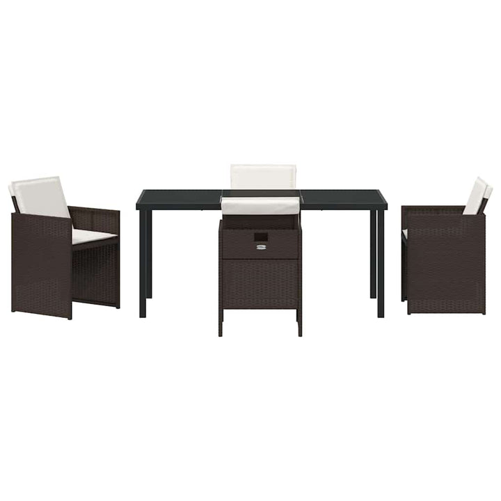 Have Spisebordssæt med pude 5 pcs Brun polyrattan