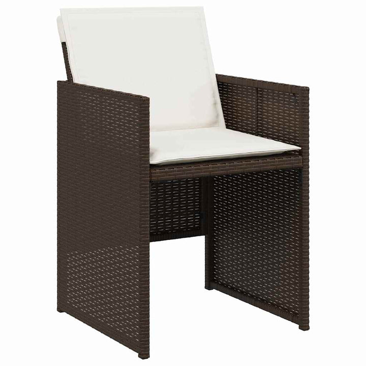 Have Spisebordssæt med pude 9 pcs Brun polyrattan
