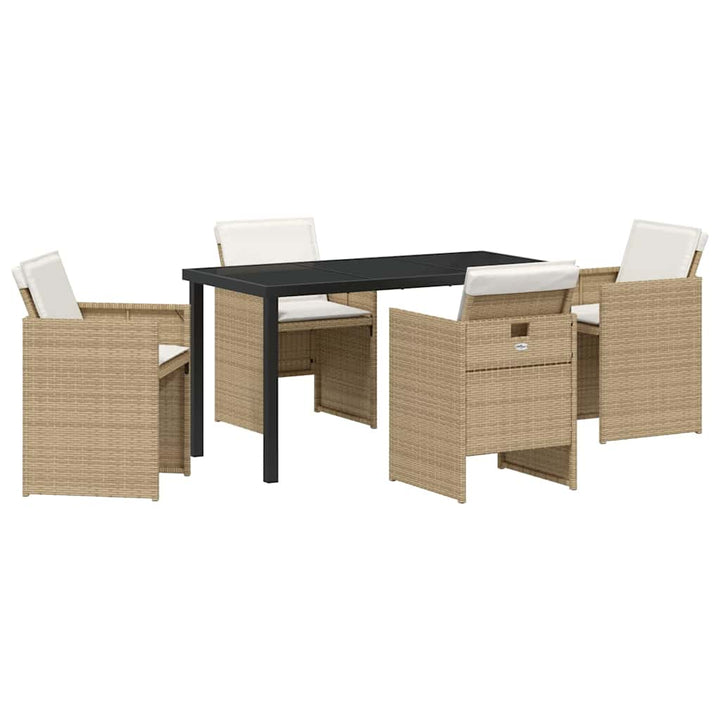 Have Spisebordssæt med pude 5 pcs Beige polyrattan