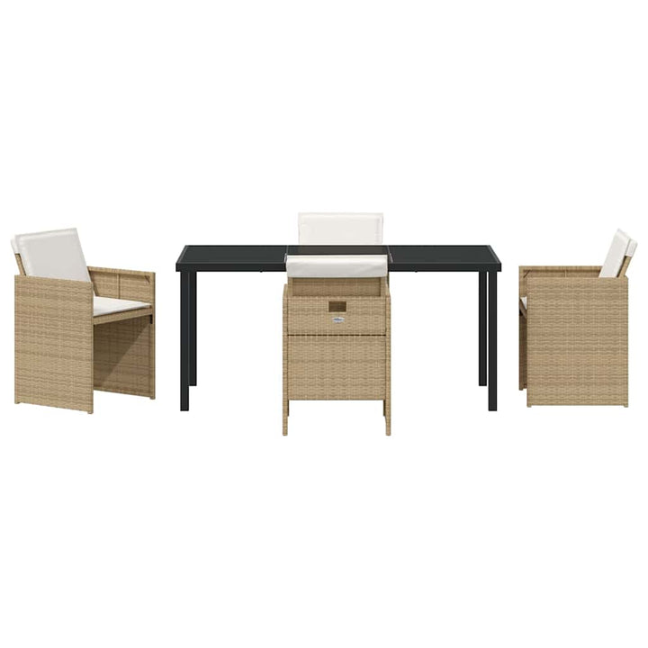 Have Spisebordssæt med pude 5 pcs Beige polyrattan