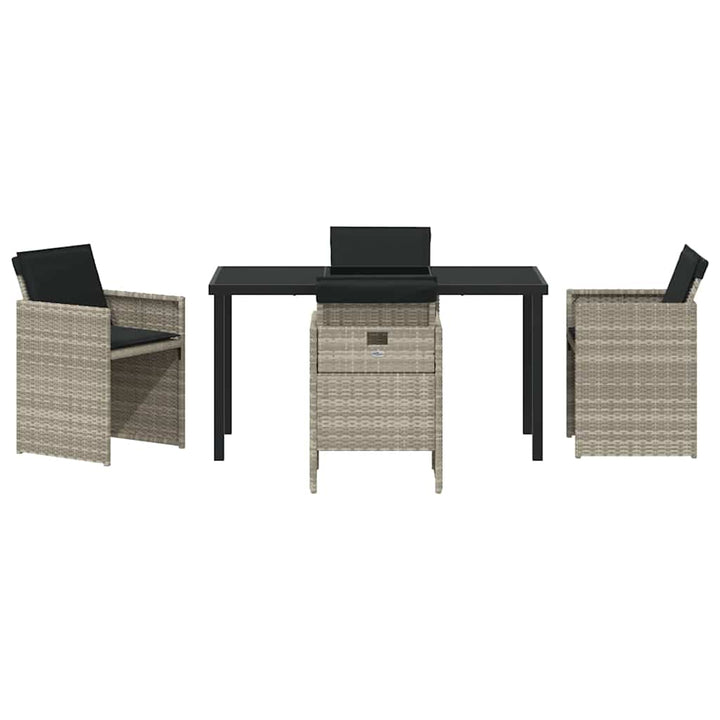 Have Spisebordssæt med pude 5 pcs Lysegrå polyrattan