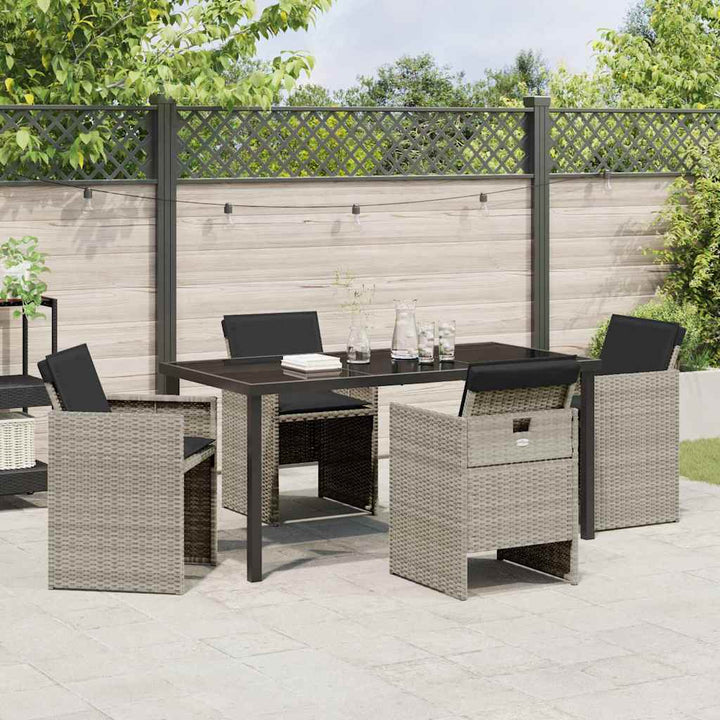 Have Spisebordssæt med pude 5 pcs Lysegrå polyrattan