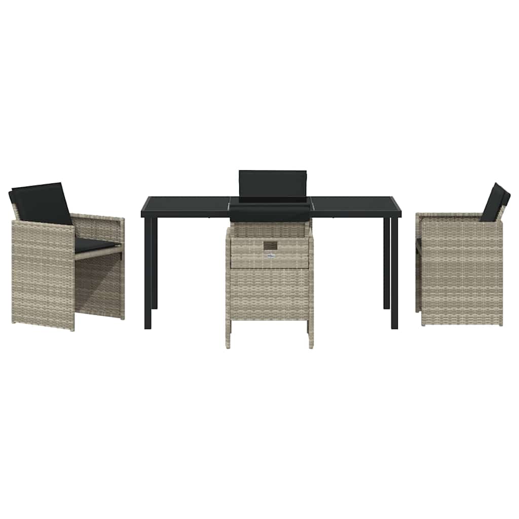 Have Spisebordssæt med pude 5 pcs Lysegrå polyrattan