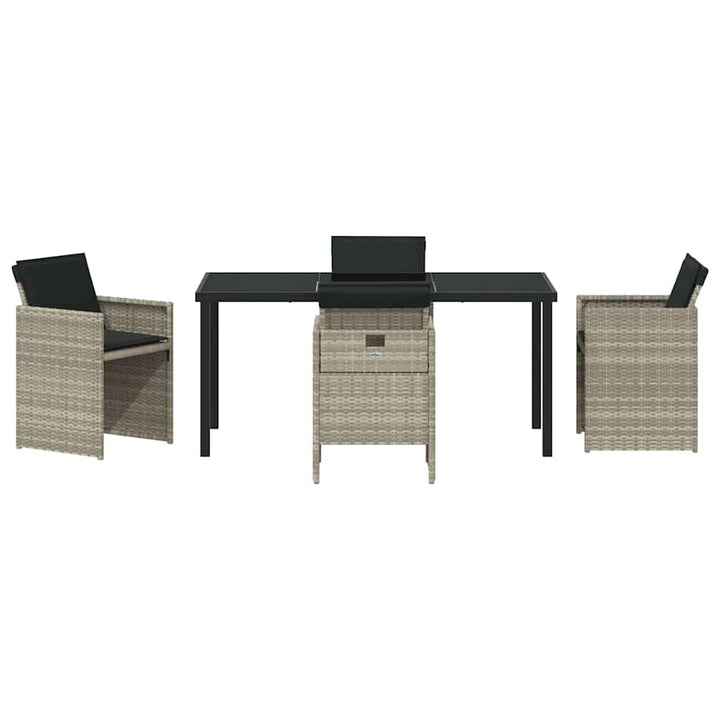 Have Spisebordssæt med pude 5 pcs Lysegrå polyrattan
